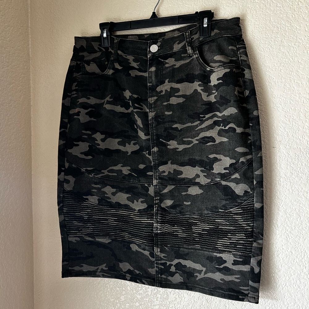 Be Girl Camo Denim Skirt